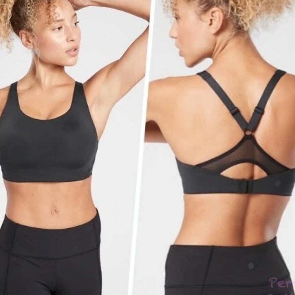 Athleta Advance High Impact Sports Bra Black 32D Molded Racerback Athletic